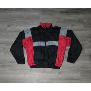 Vintage 90s J. Blair Windbreaker Lined Nylon Track Jacket Full Zip‎ Men's Large